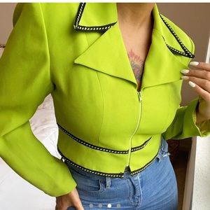Green cropped jacket